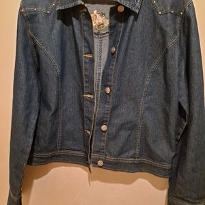 Sage 56 denim jacket with embroidery Size 16